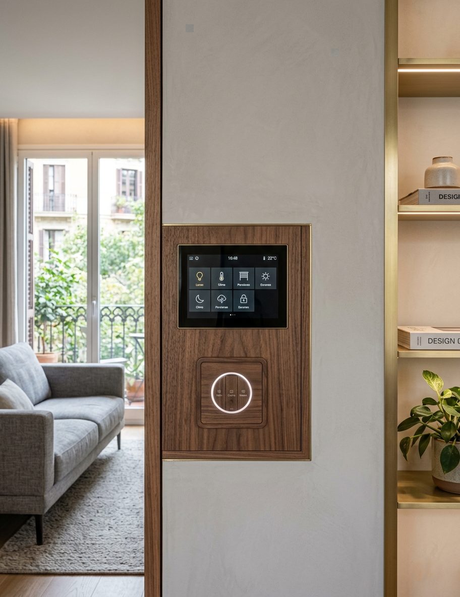 Detalle de reforma residencial con domótica