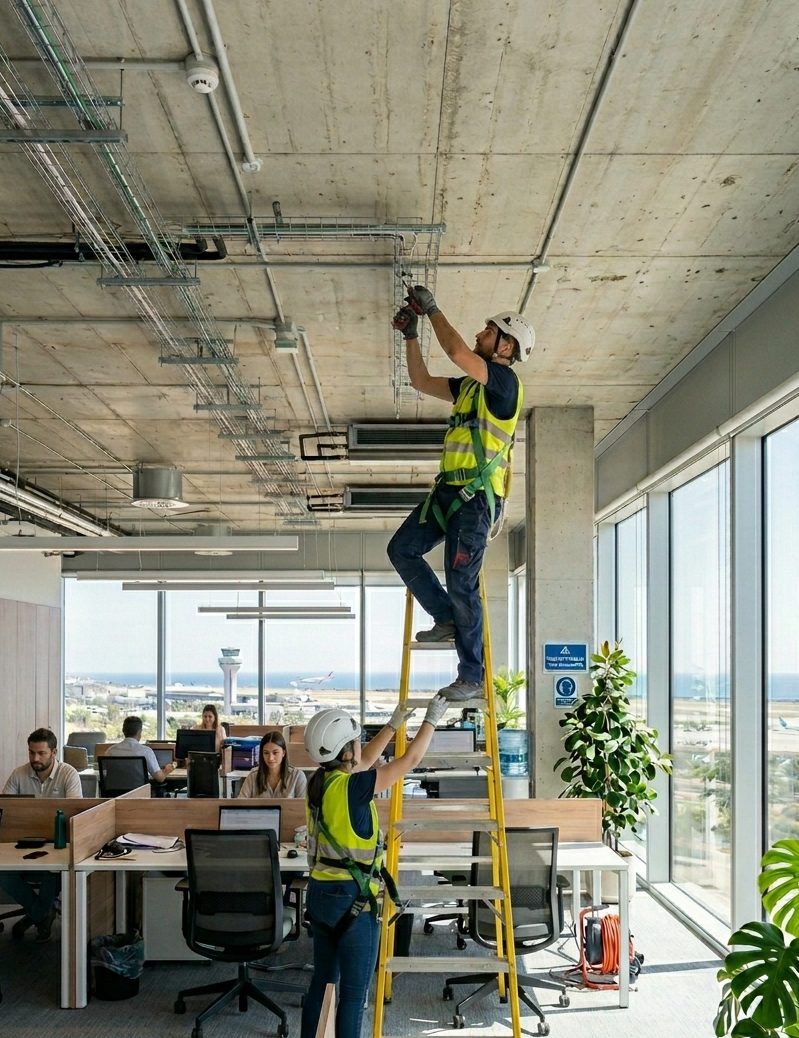 Instalación de climatización en oficina